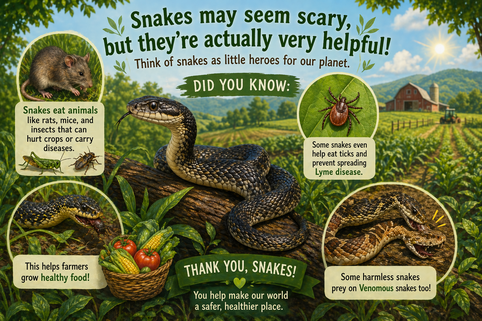 How snakes help the world